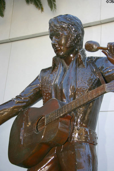 Detail of Elvis Presley statue at Las Vegas Hilton. Las Vegas, NV.