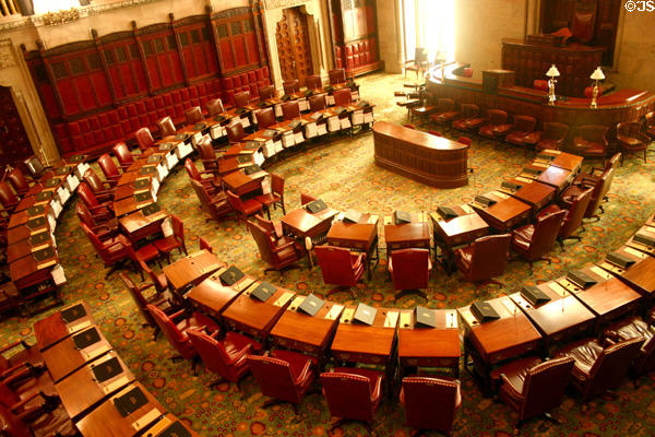 Senate Chamber of New York State Capitol. Albany, NY.