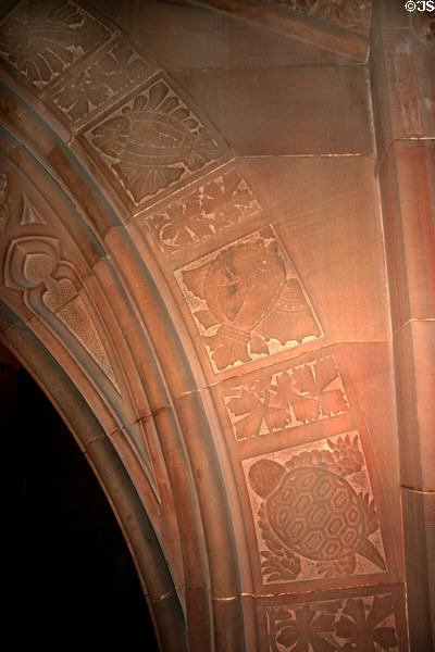 Evolution panels of Senate staircase in New York State Capitol. Albany, NY.