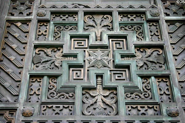 Bronze screen on Buffalo City Hall. Buffalo, NY.