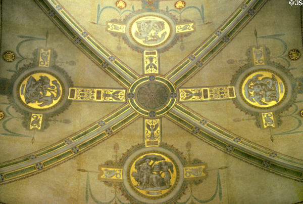 Gold painted details in Buffalo Savings Bank. Buffalo, NY.