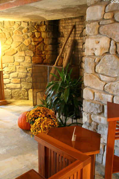 Fireplace in living room of Graycliff. Buffalo, NY.