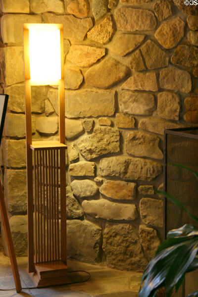 Wright-style lamp in living room of Graycliff. Buffalo, NY.