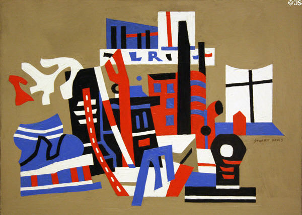 New York Waterfront (1938) painting by Stuart Davis at Albright-Knox Art Gallery. Buffalo, NY.
