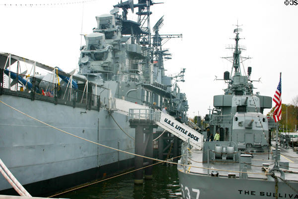 The Sullivans Destroyer & USS Little Rock Guided Missile Cruiser GLC-4 at Buffalo Naval Military Park. Buffalo, NY.