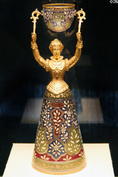 Bohemian glass & ormolu wager cup (1880-90) by Fritz Heckert of Petersdorf at Corning Museum of Glass. Corning, NY.