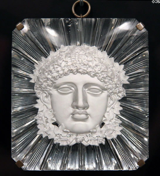 French glass sulphide plaque depicting Bacchus (c1820-40) at Corning Museum of Glass. Corning, NY.