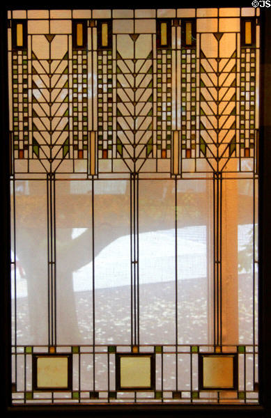 Tree of Life stained glass window (1904) by Frank Lloyd Wright from Darwin D. Martin House, Buffalo at Corning Museum of Glass. Corning, NY.