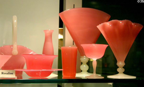Steuben Rosaline color jade glass (1920s) at Corning Museum of Glass. Corning, NY.
