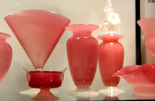 Rosaline Jade glass (1920s) by Steuben Glass at Corning Museum of Glass. Corning, NY.