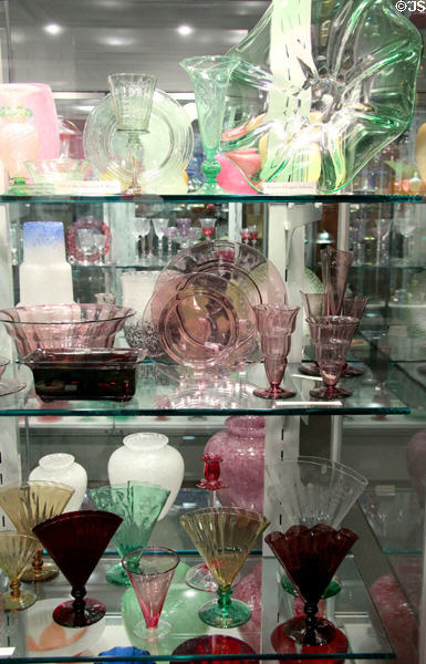 Transparent colored glass by Steuben Glass at Corning Museum of Glass. Corning, NY.