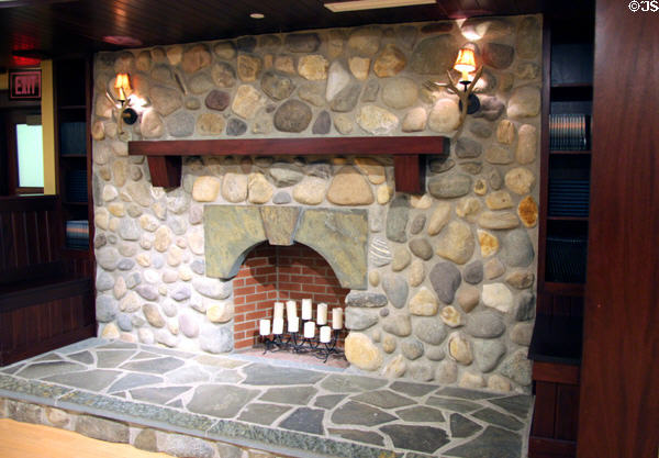 Fireplace in gallery at Rockwell Museum of Art. Corning, NY.