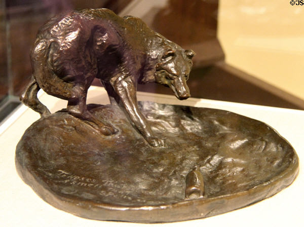 To Noses That Read, a Smell that Spells Man painting (cast 1925) by Charles M. Russell at Rockwell Museum of Art. Corning, NY.