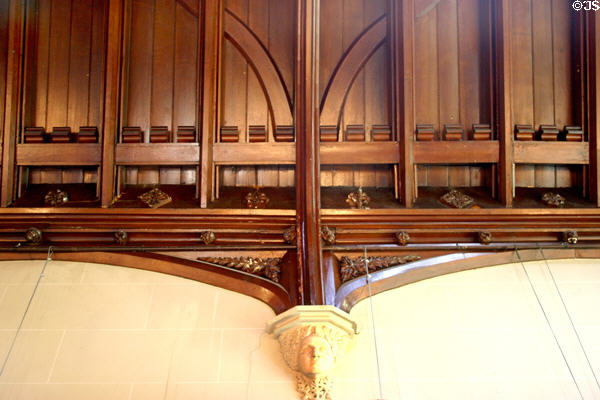 Neo-Gothic ceiling of photo gallery in Lyndhurst. Tarrytown, NY.