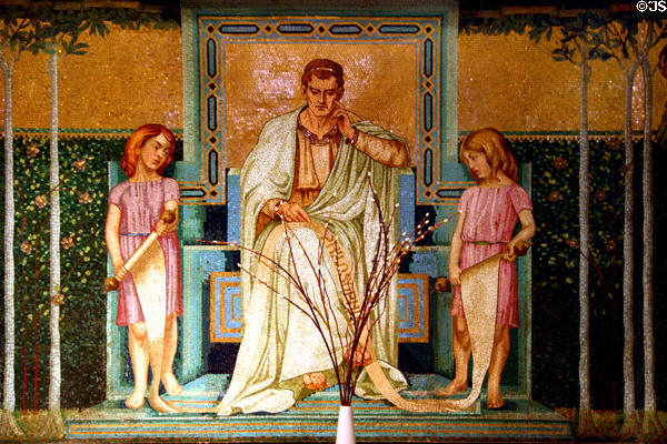 Mosaic to philosophy in Sage Chapel on Cornell Campus. Ithaca, NY.