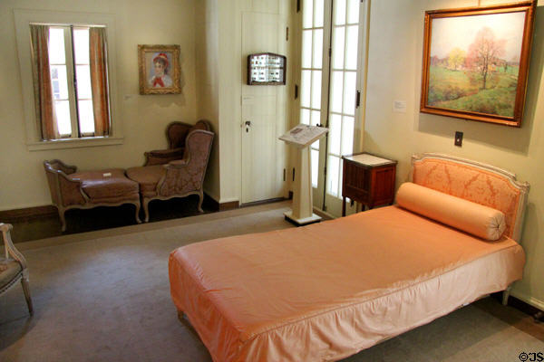 Lounge chairs (c1750) & bed (c1900) from France in Mrs. Hyde's bedroom at Hyde House. Glens Falls, NY.