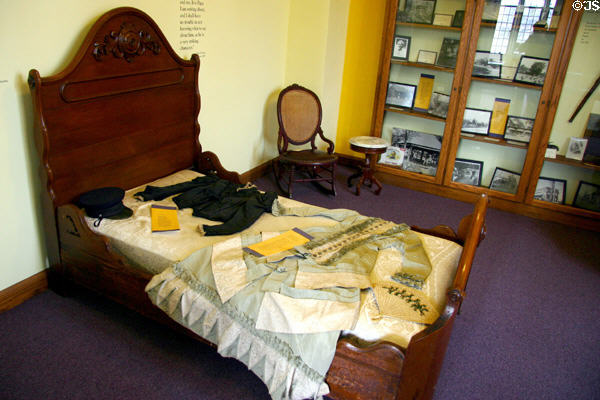 Olivia Langdon's (Livy's) bed in Elmira College Twain Exhibit. Elmira, NY.