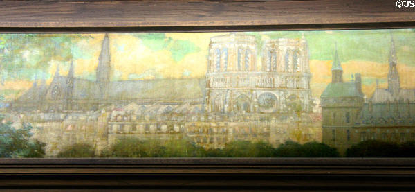 Lobby mural showing Paris (1905) by Alexis Fournier at Roycroft Inn. East Aurora, NY.