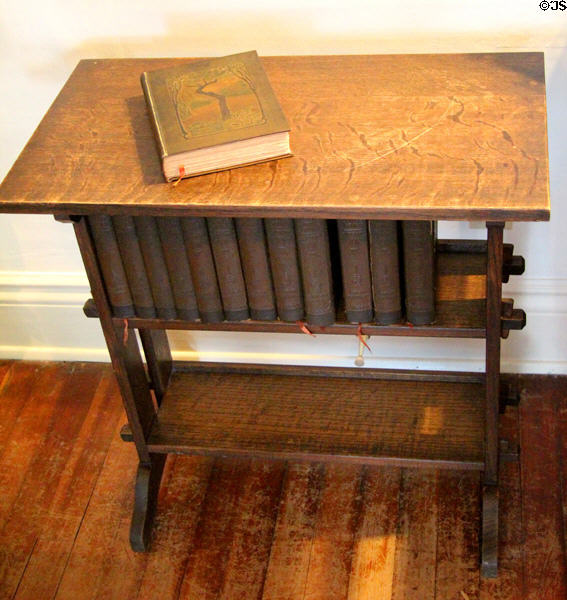 Roycroft Arts & Crafts bookshelf supplied to subscribers of Hubbard's book series "Little Journeys to the Homes of the Great" at Elbert Hubbard Roycroft Museum. East Aurora, NY.