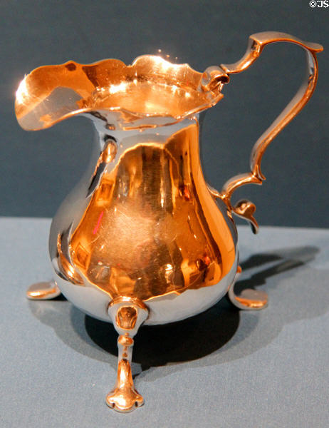 American silver cream pot (1765-75) by Paul Revere at Memorial Art Gallery. Rochester, NY.