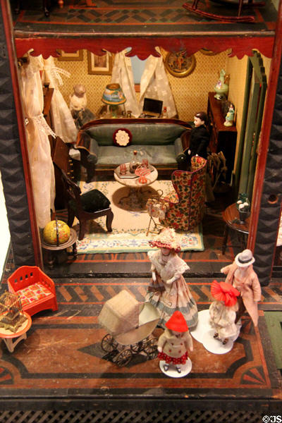 Doll house with street scene at The Strong National Museum of Play. Rochester, NY.
