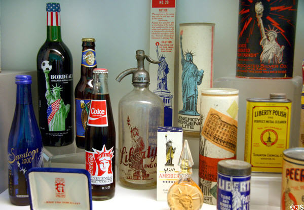 Souvenir bottles & packages of Statue of Liberty at The Strong National Museum of Play. Rochester, NY.