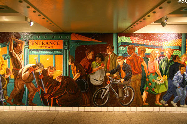 Return of Spring mural (1999) by Jack Beal in 42nd St. subway station. New York, NY.