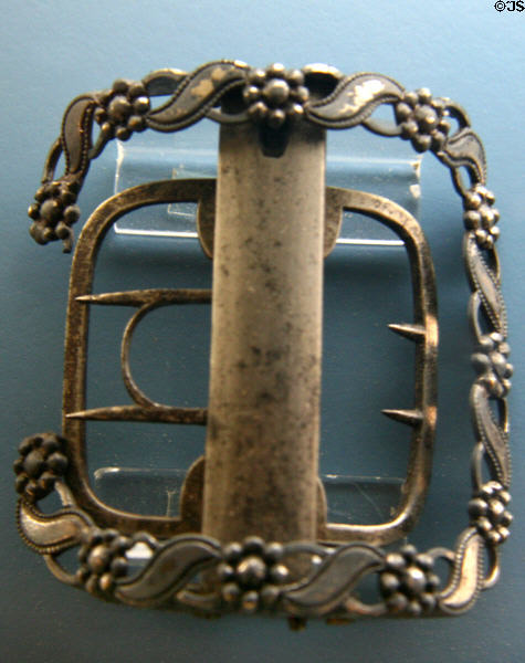 Silver shoe buckle worn by President George Washington at his inauguration at Federal Hall. New York, NY.