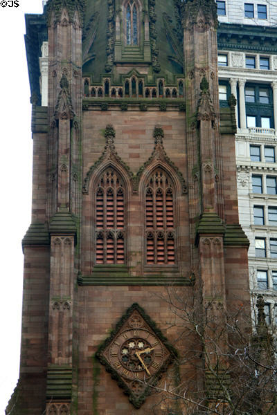 Gothic tower of Trinity Church. New York, NY.