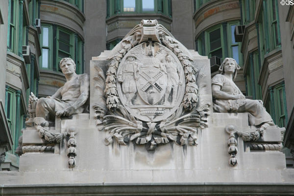 City of New York seal on former Emigrant Industrial Savings Bank. New York, NY.
