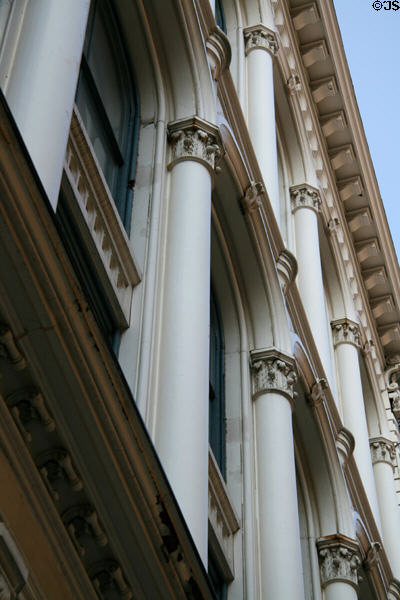 Cast iron arches of facade of Condict Saddelry Building. New York, NY.