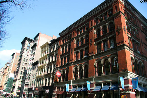 Former Brooks Brothers store (1874) (670 Broadway) plus view up Broadway. New York, NY.