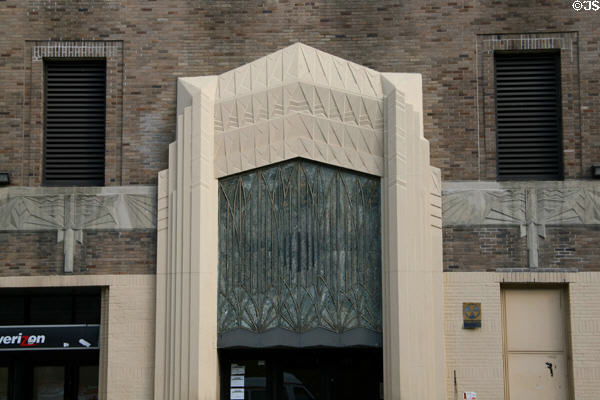 Art Deco Verizon building front on Second Ave. below Stuyvesant Square. New York, NY.