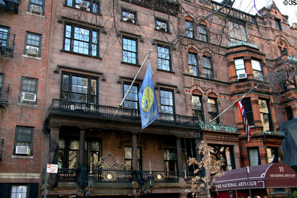 Samuel J. Tilden House (now National Arts & Letters Club) (c1885) (14-15 Gramercy Park South). New York, NY. Style: Gothic Revival. Architect: Calvert Vaux. On National Register.
