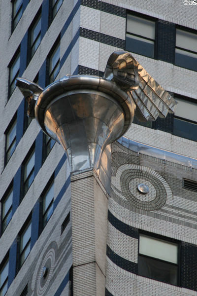 Art Deco winged torch of Chrysler Building. New York, NY.