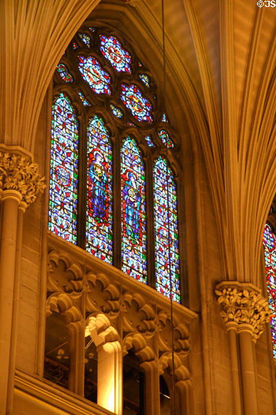 Stained glass of St. Patrick's Cathedral. New York, NY.