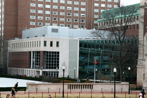 Alfred Lerner Hall (Columbia's student center) (1999) at Columbia University. New York, NY. Architect: Bernard Tschumi + Gruzen Samton Architects.