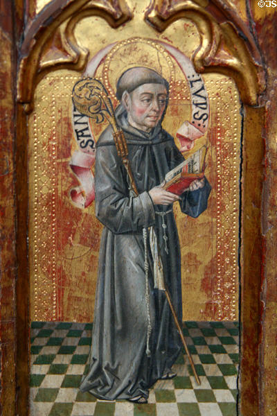 St Lups on Pashal candle holder (1450-1500) from Castilla-León at The Cloisters. New York, NY.
