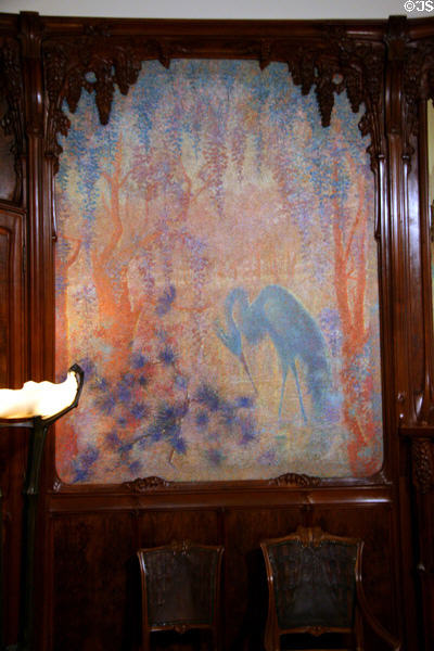 Art nouveau Wisteria dining room mural (1910-4) at Metropolitan Museum of Art. New York, NY.