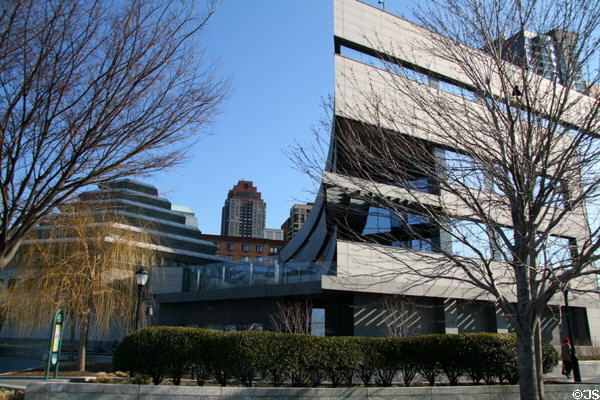 Curved lines of Museum of Jewish Heritage. New York, NY.