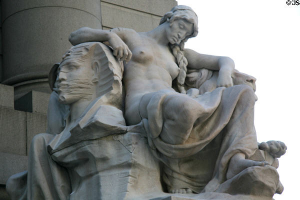 Sculpture of Africa from series of Four Continents (1907) by Daniel Chester French at U.S. Custom House. New York, NY.