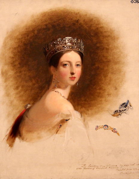 Queen Victoria painting (1838) by Thomas Sully at Metropolitan Museum of Art. New York, NY.