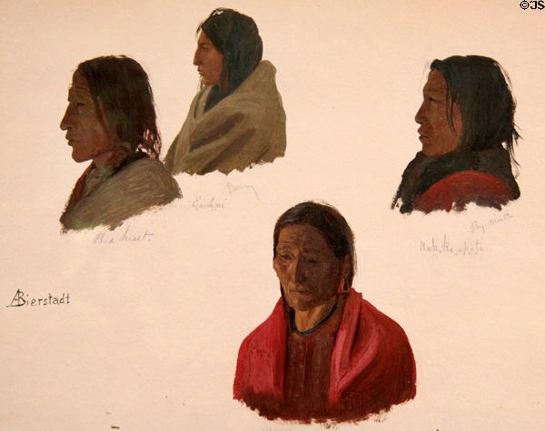 Study for Indian Chiefs made at Fort Laramie painting (c1859) by Albert Bierstadt at Metropolitan Museum of Art. New York, NY.
