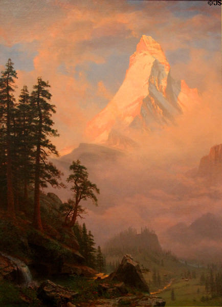 Sunrise on Matterhorn painting (1875-85) by Albert Bierstadt at Metropolitan Museum of Art. New York, NY.
