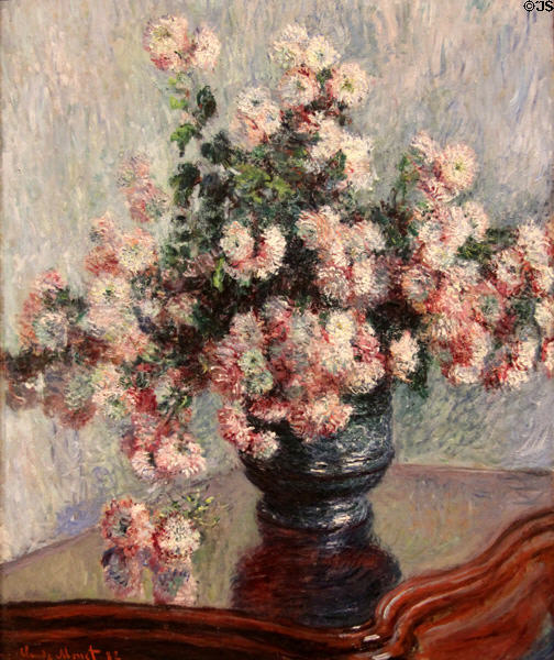 Chrysanthemums painting (1882) by Claude Monet at Metropolitan Museum of Art. New York, NY.