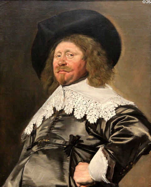 Portrait of a Man, possibly Nicolas Pietersz Duyst van Voorhout (c1636-8) by Frans Hals at Metropolitan Museum of Art. New York, NY.