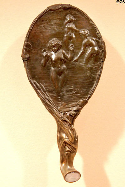 Art Nouveau bronze hand mirror (1906-7) by Rupert Carabin of France at Metropolitan Museum of Art. New York, NY.