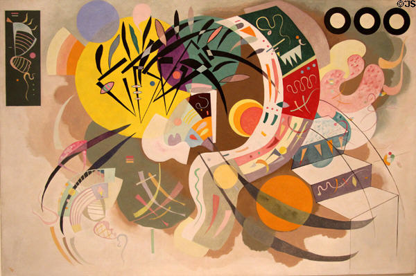 Dominant Curve painting (1935) by Vasily Kandinsky at Guggenheim Museum. New York City, NY.