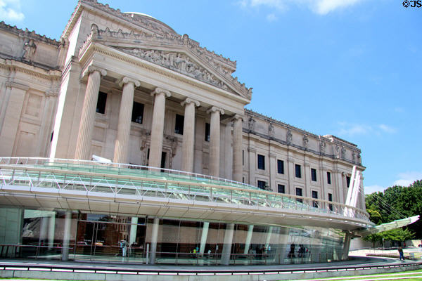 Brooklyn Museum Beaux-Arts building (1895) plus modern entrance. Brooklyn, NY. Architect: McKim, Mead & White.