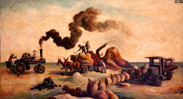 Louisiana Rice Fields painting (1928) by Thomas Hart Benton at Brooklyn Museum. Brooklyn, NY.